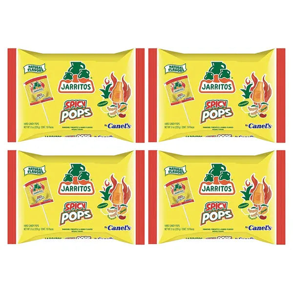 4 Pack - Jarritos Spicy Lollipops Mexican Hard Candy with Natural Fruit Flavors Jarritos